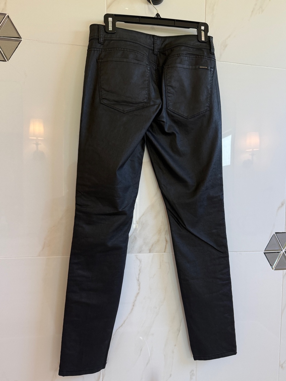 NWT Cache Black Coated Lace Up Pants Size 6 Moto Pant Harley Concert Edgy - Picture 8 of 8